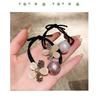 Koreanische Mode Blume Katzenauge Stein Doppelfaden Haarseil PerlenHaargummi Damen Pferdeschwanz Dutt Tägliche Haaraccessoires
