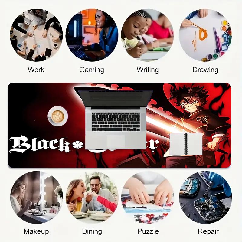 1Pc Black Clover Sword Destiny Gaming Mouse Pad Keyboard Desk Mat Non-slip Rubber Lock Edge Waterproof Computer Mousepad for Office Home Decor Y1145