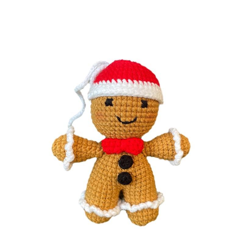 Handmade Crochet Animal Dolls: Brown Bear, Pug, White Dove & Hedgehog Ornaments