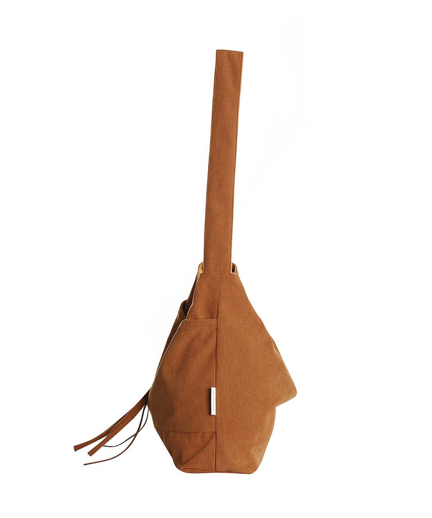 Socharming Plain Easy Corduroy Reversible Shoulder Bag - Suede Camel Brown