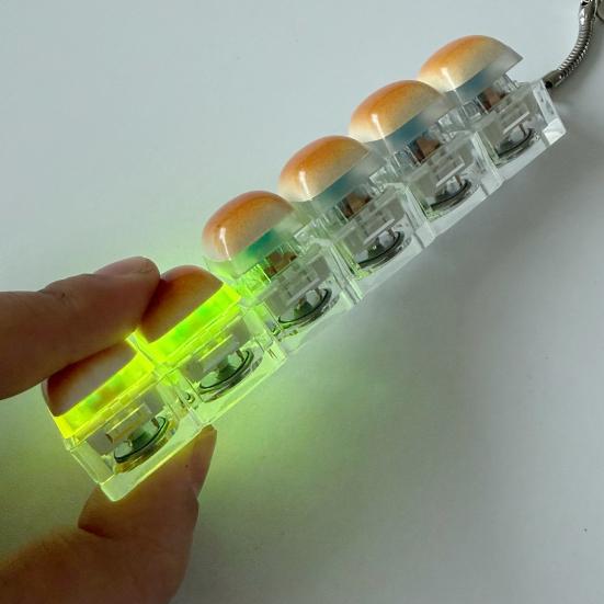 Caramel Bread Fidget Keyboard Toy Stress Relief 1/2/3/4/5/6/9-Keys Keyboard Finger Clicker Keychain Office School Decompression Button Sensory Toy