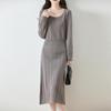 Women Sweater Dress 100% Wool MODERN NEW SAGA O-neck Knit Long Pullover Winter Jumpers Wool Long Dress Female