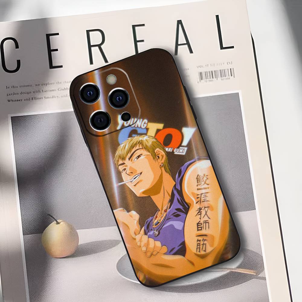 GTO-Onizuka T-Teacher Soft Silicone Phone Case for iPhone 17/16/15/14/13/12/11/Plus/Pro/Max/Plus/XS Black Color