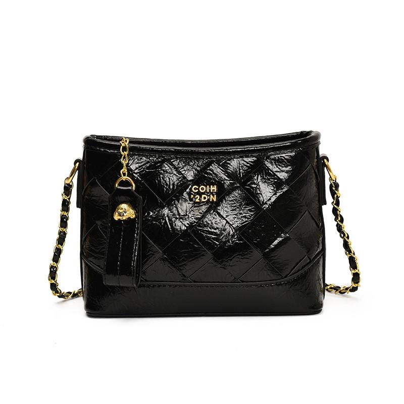 IELGY Ladies Messenger Bag Woven Chain Small Square Bag