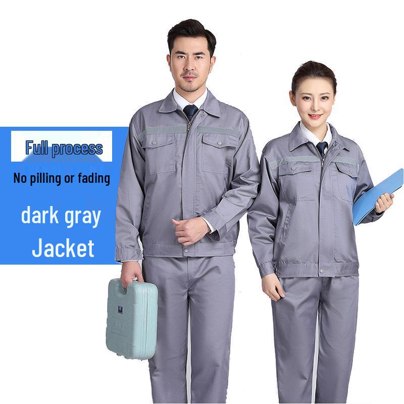 Men's Reflective Workwear Set - Durable Overalls for Workshop, Auto Repair, and Labor Protection (Spring/Autumn)
