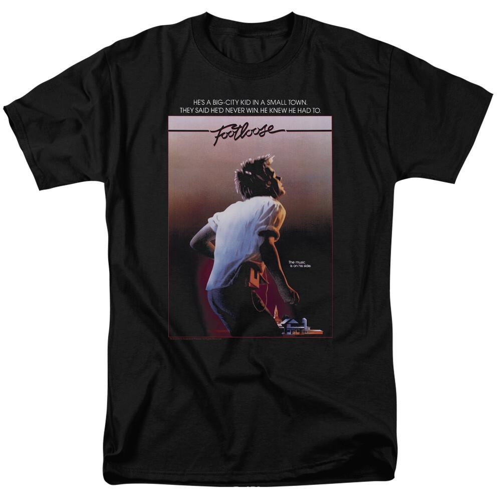 26 Footloose Poster T Shirt Mens Licensed 80s Dance Movie Tee Black Unisex T-Shirt L