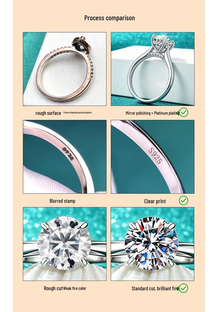 S925 Sterling Silver 1 Carat Pear Shape Moissanite Ring, Six-Prong Setting, D Color VVS1, Women's Jewelry.