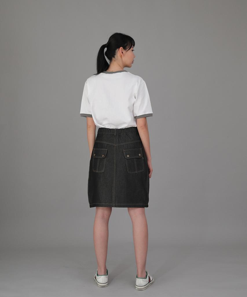 Seinteukeulu Fb Cover Pocket Elastic Skirt Fcm-1307 Black Denim Brs