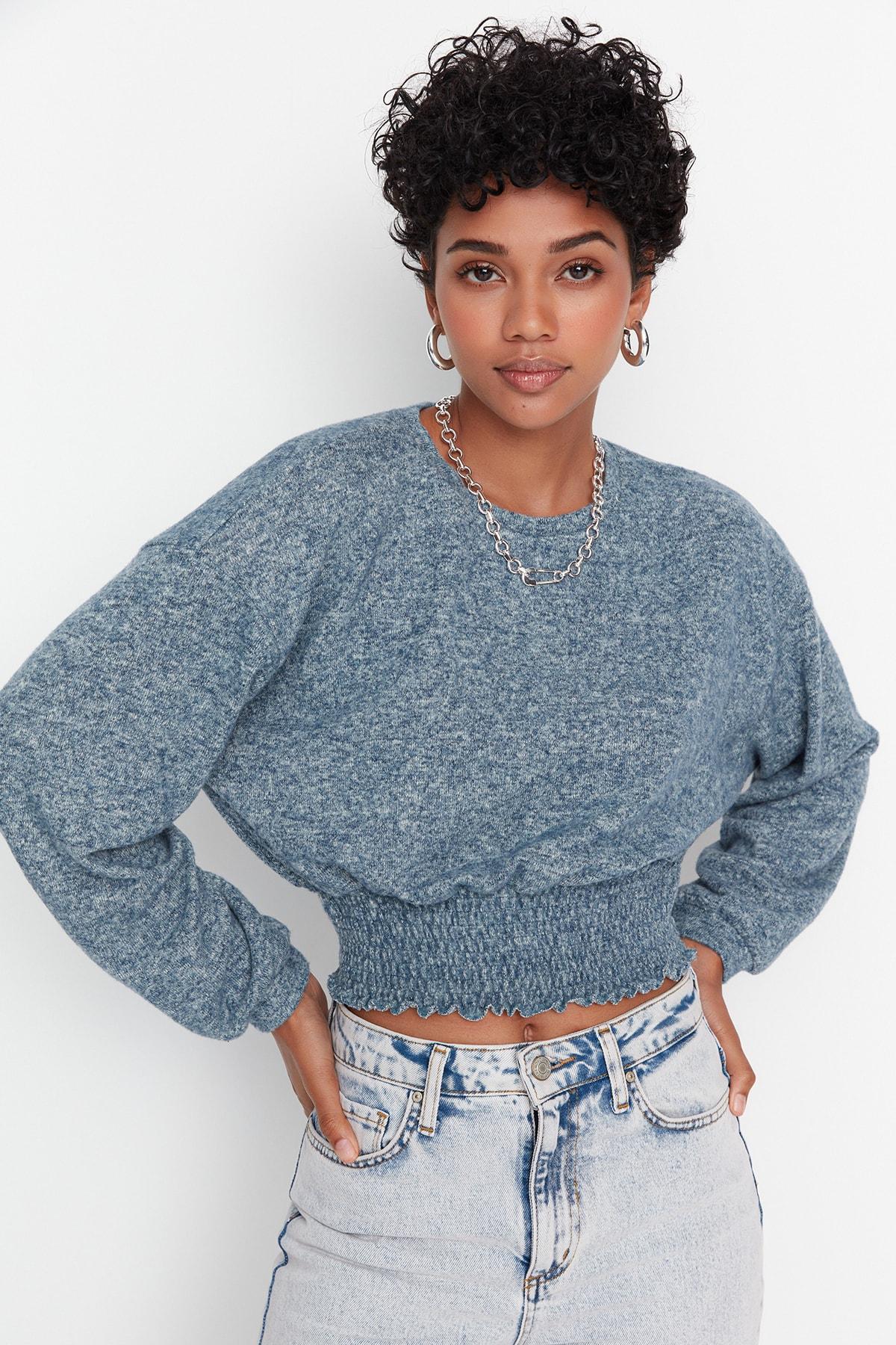 

Блуза - Темно-синий - Классический крой