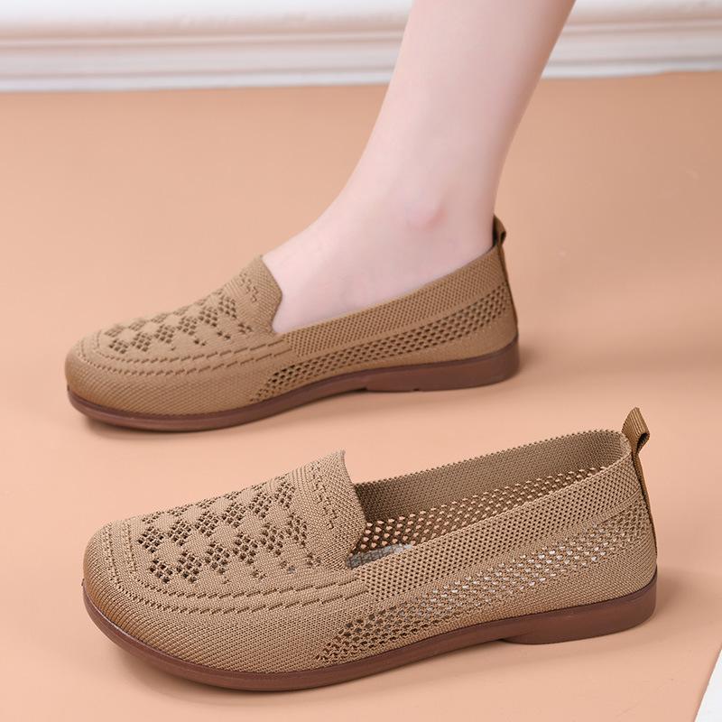 

Women s Wide Fit Soft Sole Hollow Flyknit Mesh Shoes for Spring/Summer 40