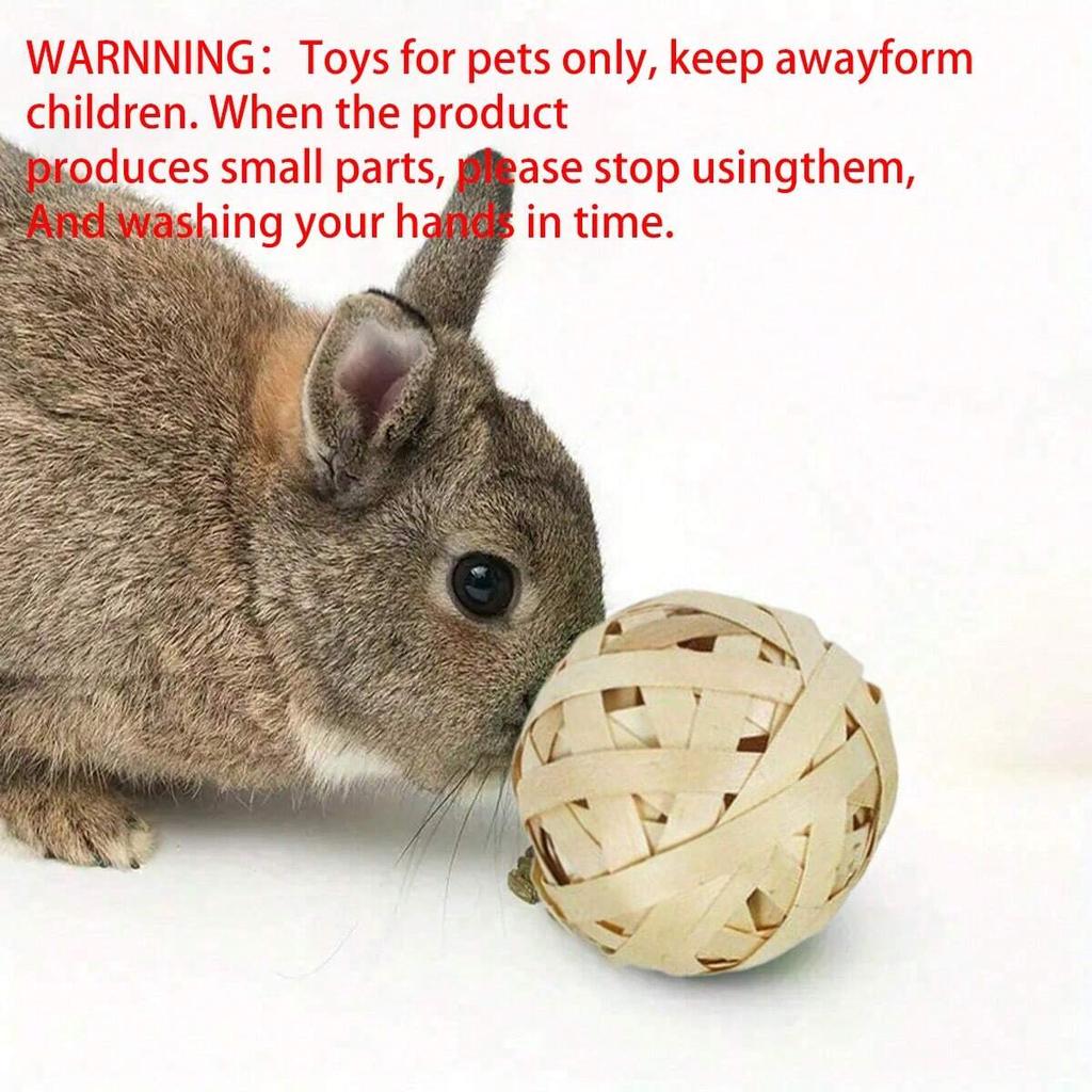 1pc-Chewing Weaving Ball Rabbit Small Animal Interactive Chewing Toy Natural Grass Ball
