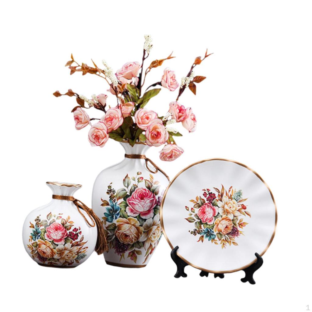 3 Keramikvasen für Blumenarrangements, Dekorative Behälter für den Innenbereich