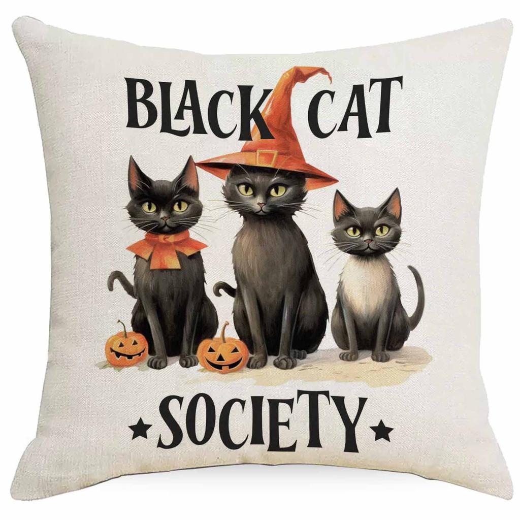 Pillowcase Linen Halloween Celebration Funny Pumpkin Head Home Living Room Pillowcase