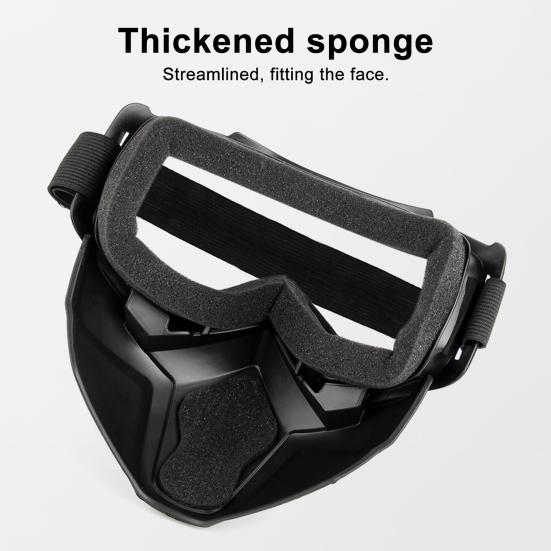 Cycling Face Guard with Detachable Goggles Windproof Sand-proof Breathable Men Women Outdoor Riding Face Shield Protector with Elastic Band