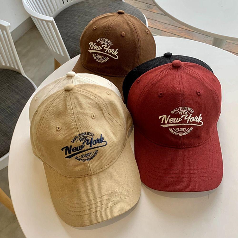 

Cotton Outdoor Sun Hat Anti-UV Peaked Cap Personality Embroidery Letter Baseball Cap Summer/Spring