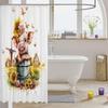 Boys Girls Pig Bath Curtain Cartoon Pigs Shower Curtain Kids Cute Farm Animal Bathroom Shower Curtain Set Butterfly Sunflower