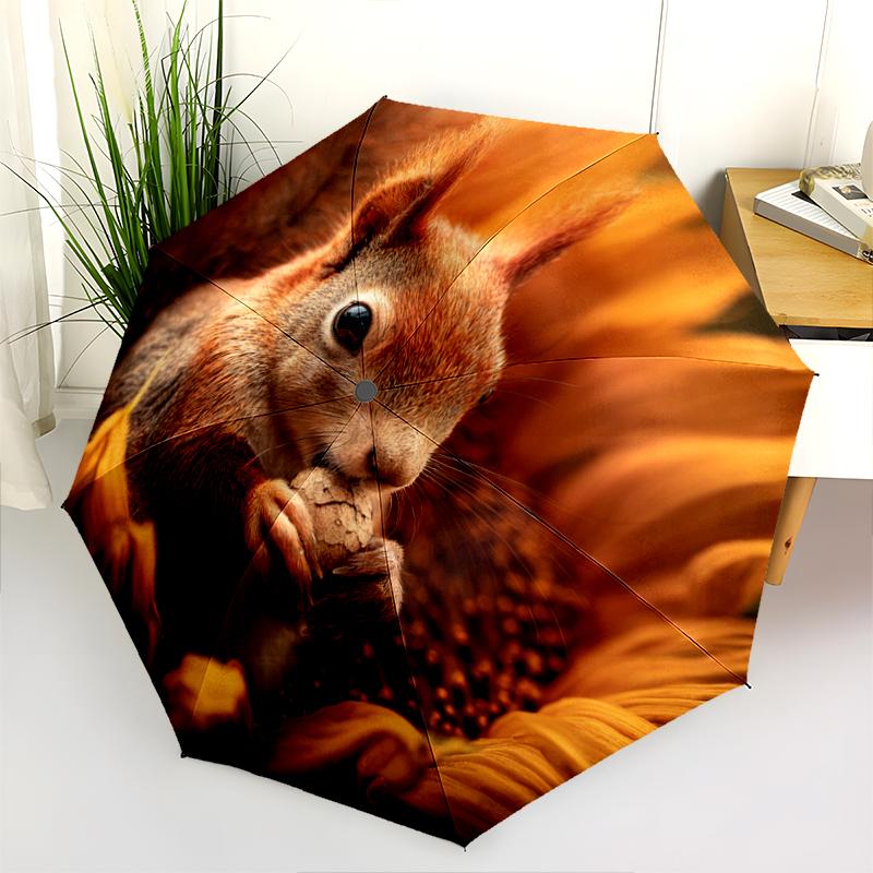 1 PC Automatic Folding Umbrella - Cartoon Pattern, Portable & Foldable Design with 8 Ribs, Christmas Birthday Gifts