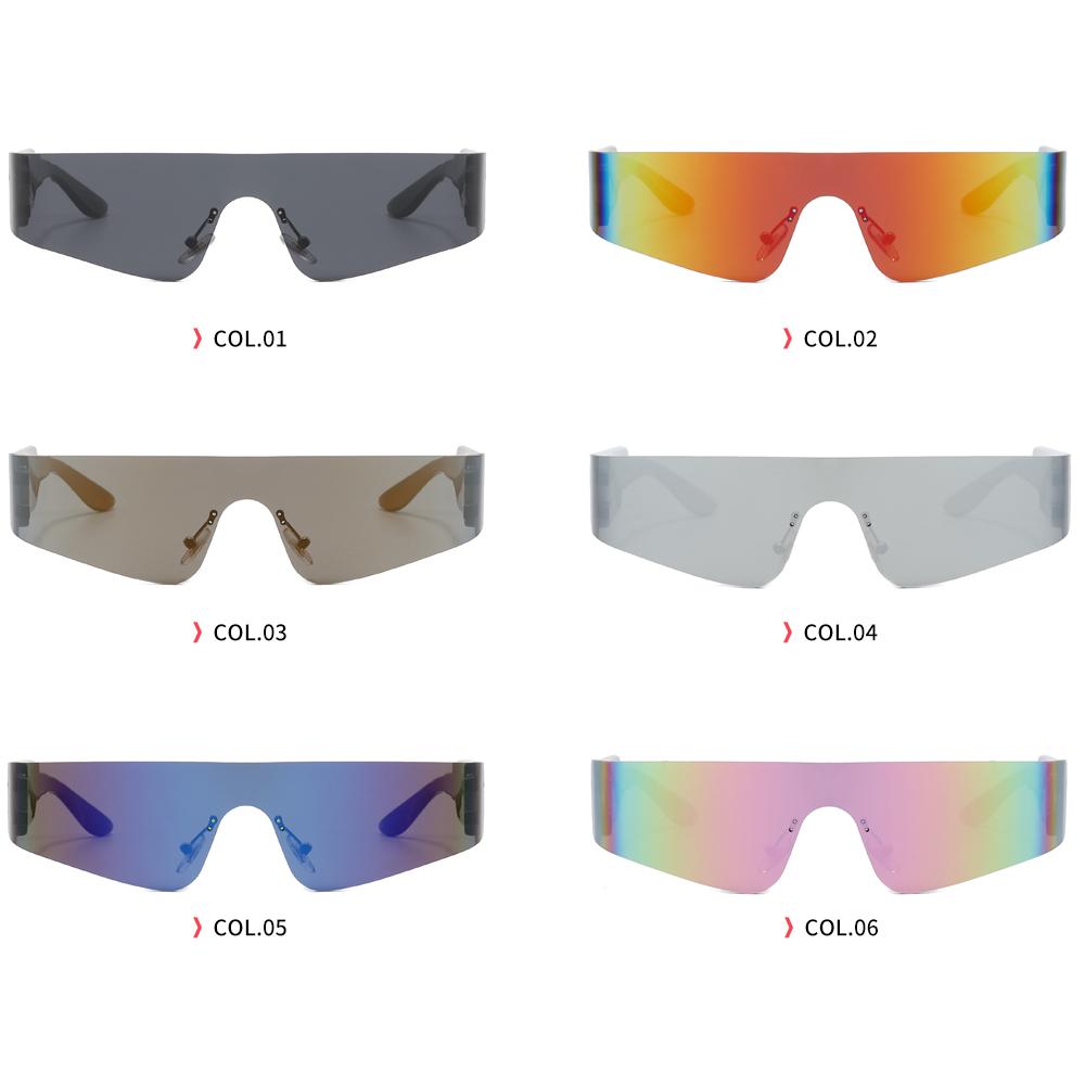 Superhot Eyewear 20645 New One Piece Lens Women Sunglasses Oversized Rimless Fashion Sport Wrap Around Future Sunglasses