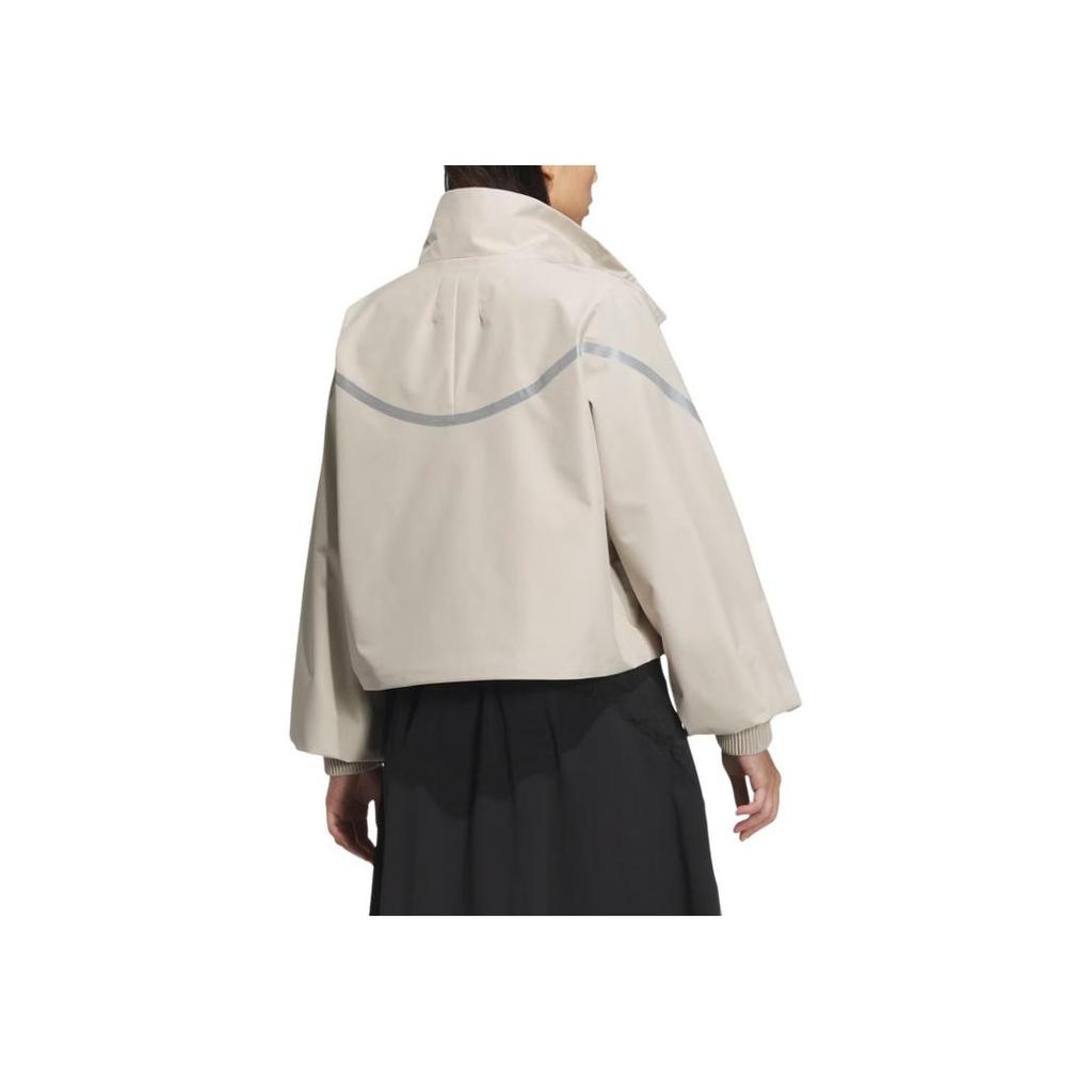 Adidas Water-Resistant Stand-Up Collar Sports Casual Jacket Women Jacket Light-Brown JM6195