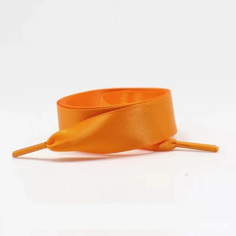2CM Width Silk Satin Shoelaces Flat Ribbon Shoelace Women Sneakers Boots Shoe laces 22 Colors Length 80CM 100CM 120CM 1Pair