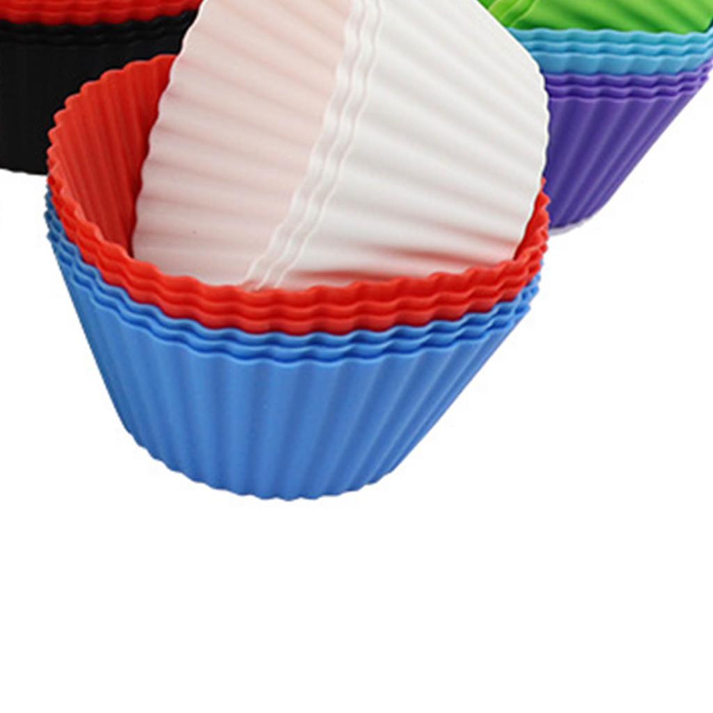 12pcs Silicone Baking Cups High Temperature Resistant Food Grade Silicone Muffin Cups for Party