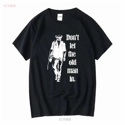 Dont Let The Old Man In Vintage Walking With A Guitar T Shirt Vintage Washed Graphic Soft Streetwear Casual Homme Versatile
