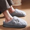 Men's House Slippers Furry Plaid Comfy Memory Foam Lightweight Couple Shoes Winter Warm Plush Slippers