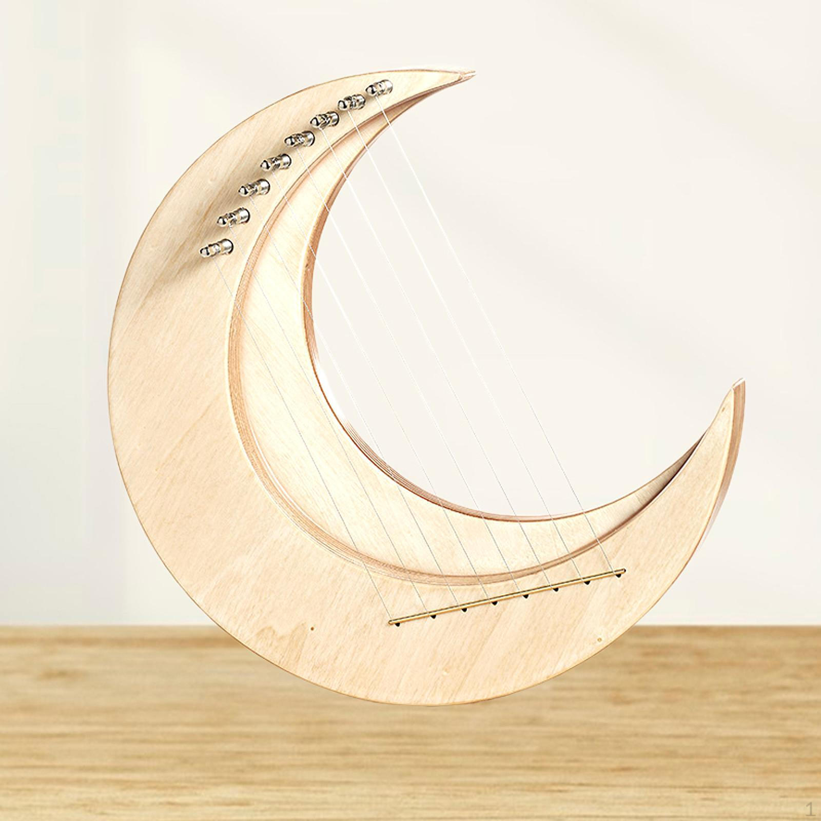 

8-струнная лирическая арфа Классическая лунная арфа Уникальный художественный инструмент Дерево wood