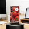 Tomato Fruit Clear Korean Cute Ins Phone Case For Samsung S25,S24,S21,S22,S23,S30,Ultra,S20,Plus,Fe,Soft Silicone Black Cover