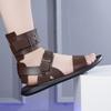 Pánské Ručně Vyráběné Jednoduché Ploché Sandály Letní Římské Sandály Retro Černé Hnědé Plážové Boty Velké Velikosti