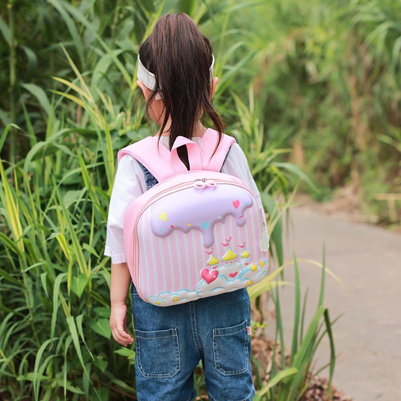 Ice Rocket Cream Eggshell Backpack Breathable Texture Suitable Children For