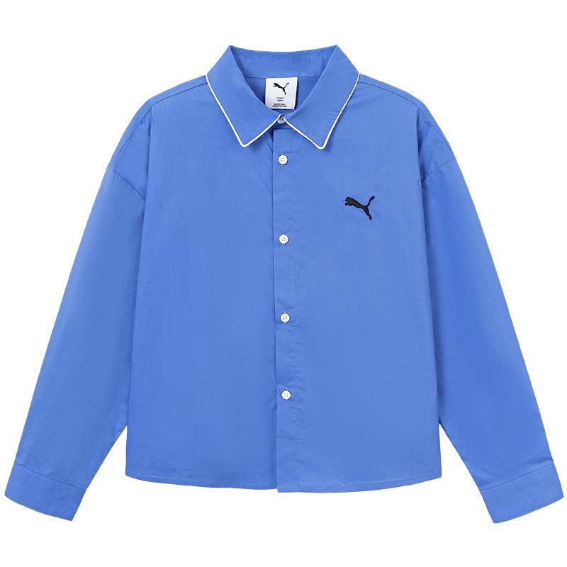 PUMA Girls' Long Sleeve Cotton Shirt