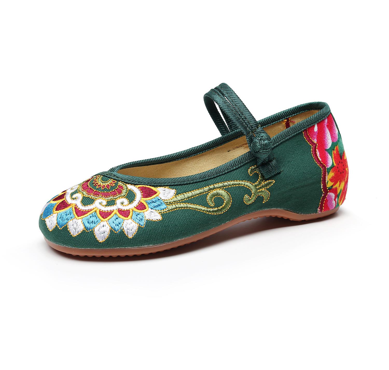 Maogu Буддизм Тотем Вышитые балетки ручной работы женские повседневные танцевальные туфли — фото 8