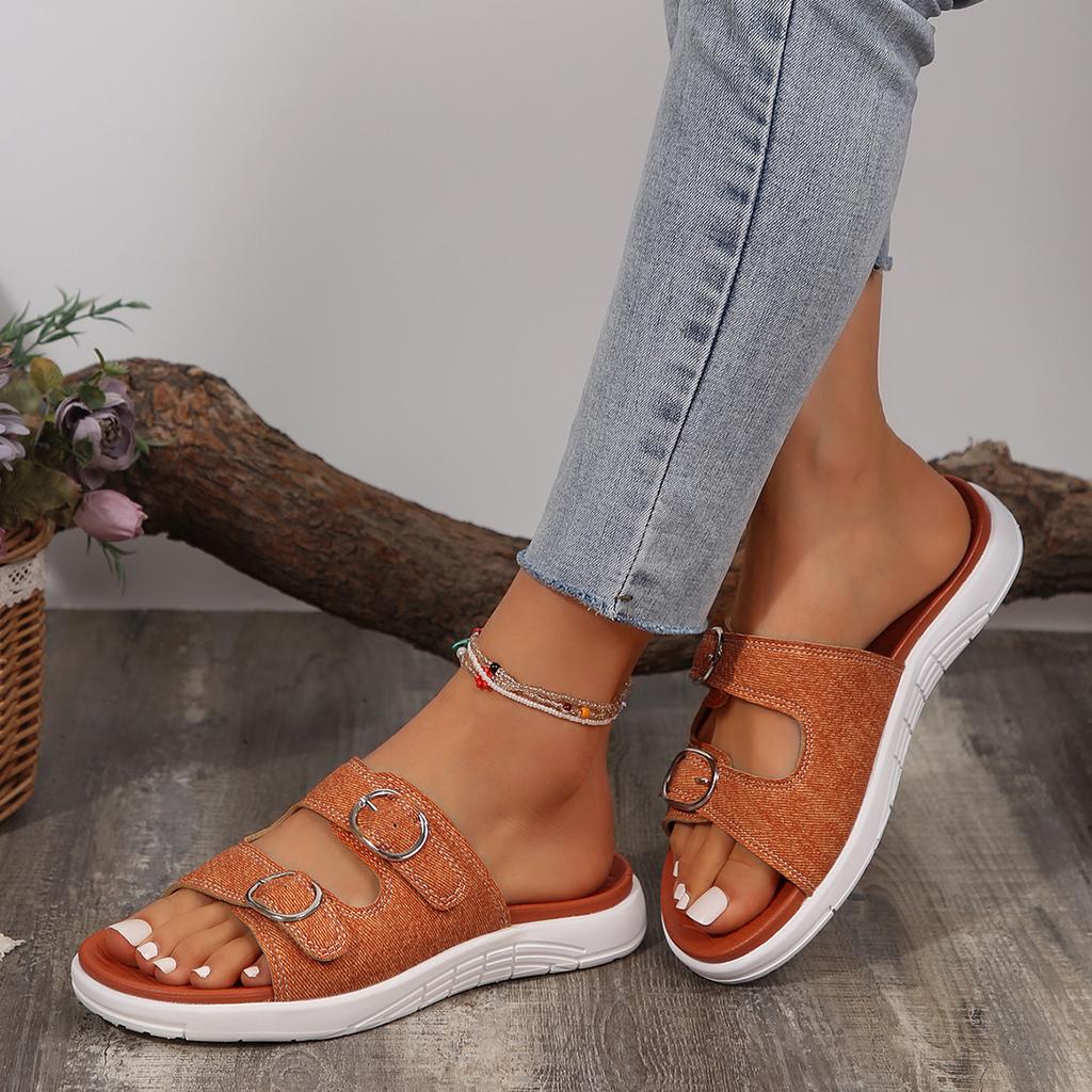 Women Slippers Summer Lightweight Casual Sandals Simple Sport Style Slope Heel Slippers Large Size Beach Shoes Slides Women