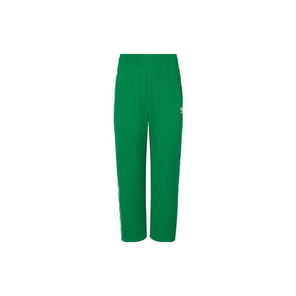 adidas Originals Trefoil Elastic Waist Straight-Leg Track Pants, Unisex Retro Daily Streetwear Breathable Casual Sports Green Bottoms IT4481
