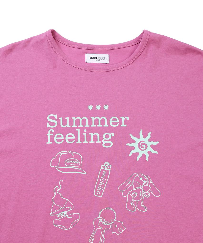 Michikoleondeonkosino Summer Feeling T-Shirt Pink