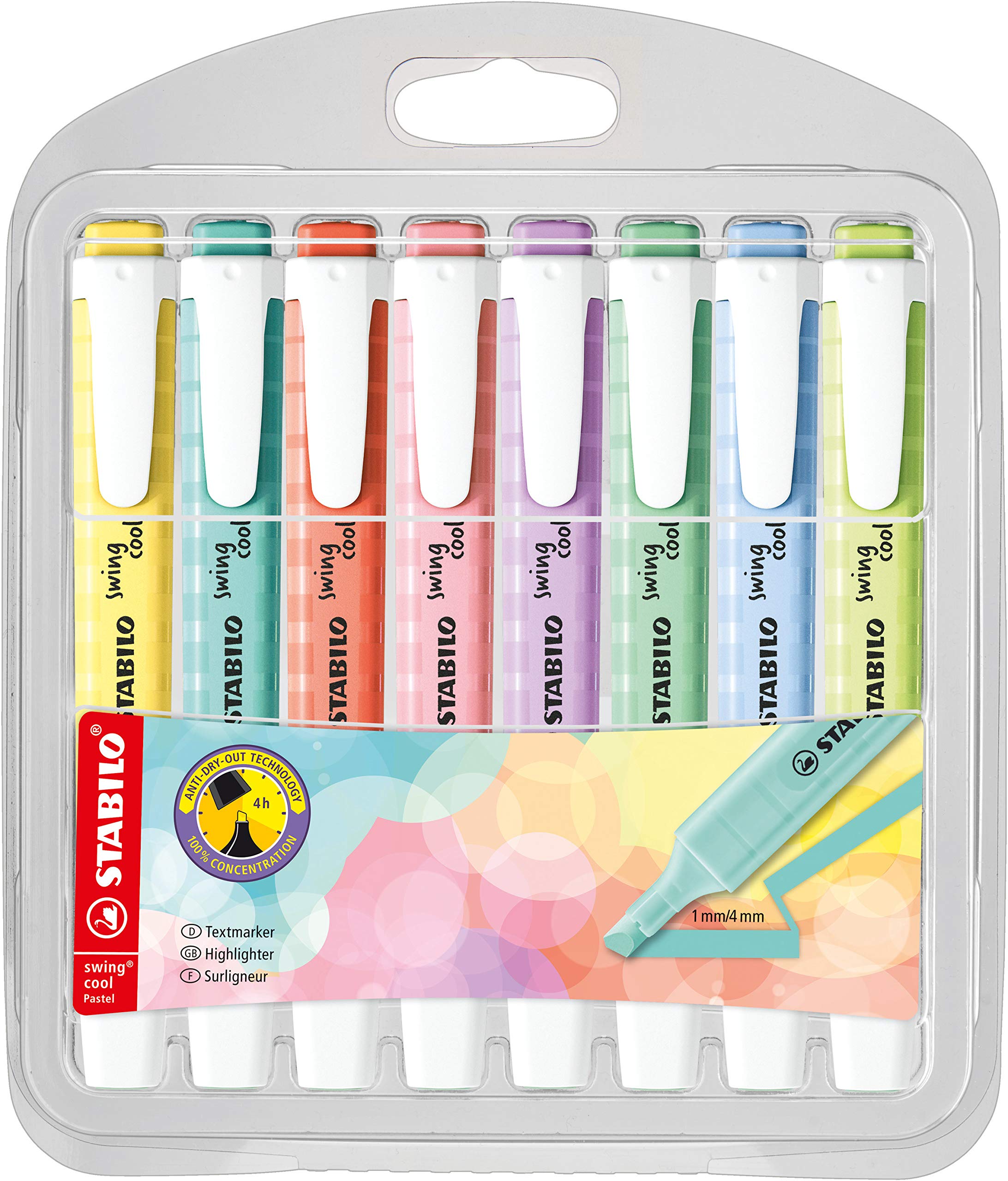 

STABILO Swing Cool Pastel Highlighter Pens, 8-Color Set, 275-8-08-1