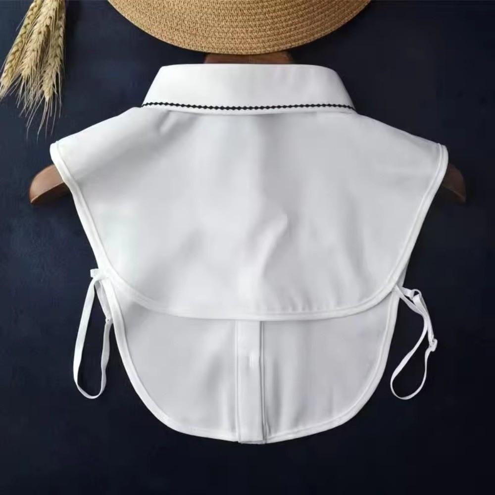 Classic Solid Color False Collar Chiffon Removable Lapel Shirt Fake Collar Detachable Women Neck Collars Clothes Accessory
