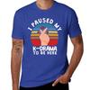 I paused my K-Drama to be here, KDrama T-Shirt korean fashion boys whites Men's t-shirts