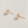 LUNNE 14k Flat 3-Tier Pearl Earrings (14k Gold) #ES08