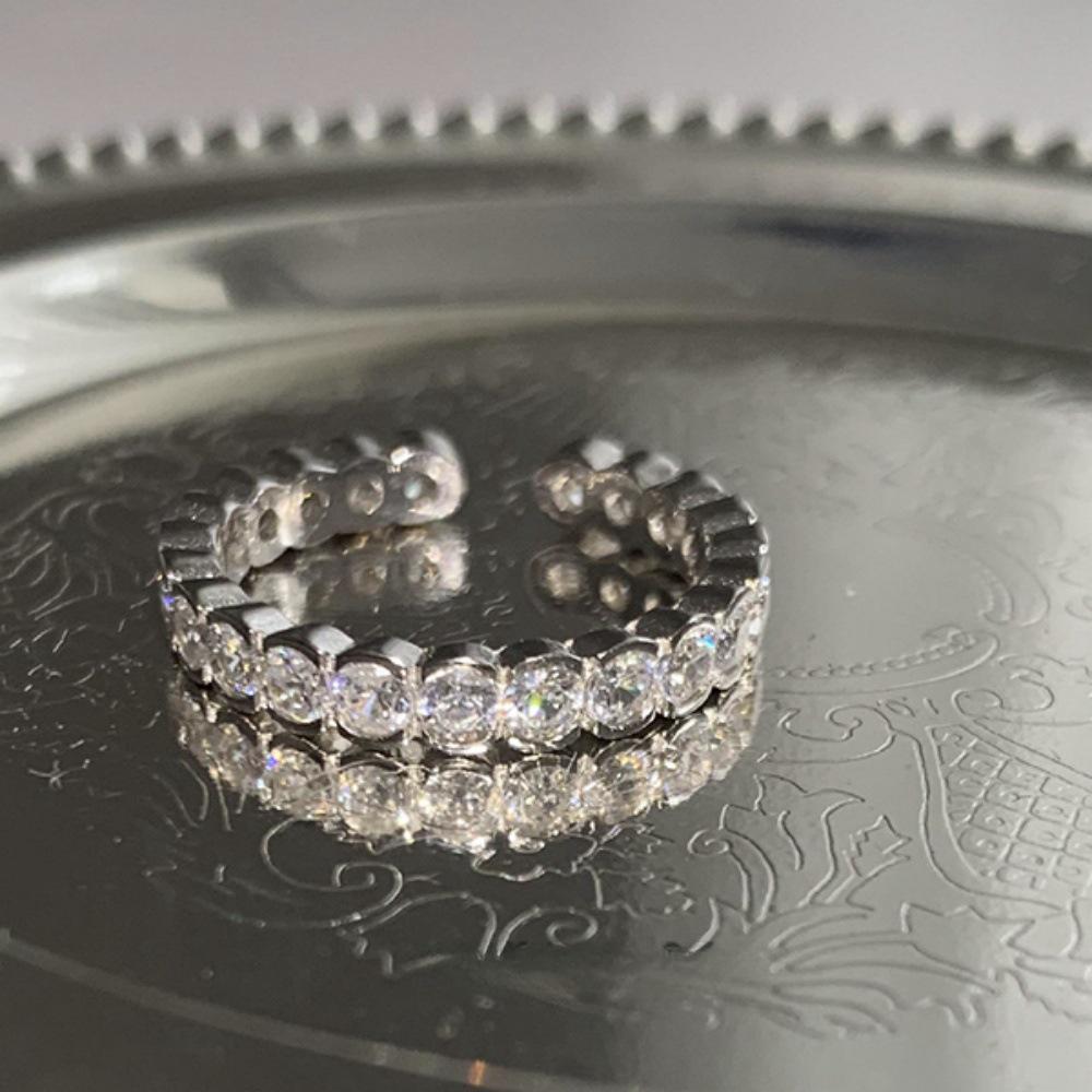 925 Sterlingsilber Damen Offener Bandring - Nicht anlaufend, Vielseitiger kleiner Fingerring, High-End Modedesign