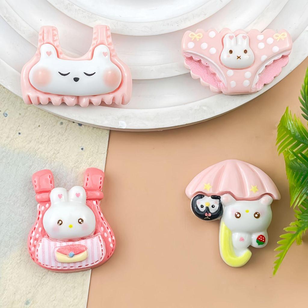 New Rabbit Resin Accessories: Handmade DIY Cream Glue Hair Clips, Phone Case Decorations, Shoe Buckles, and Ornaments.