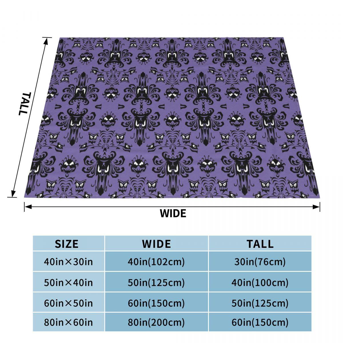 Grimace Haunted Mansion Blanket Velvet Halloween Horror Soft Throw Blanket for Outdoor Travel Bedspread 30x40in