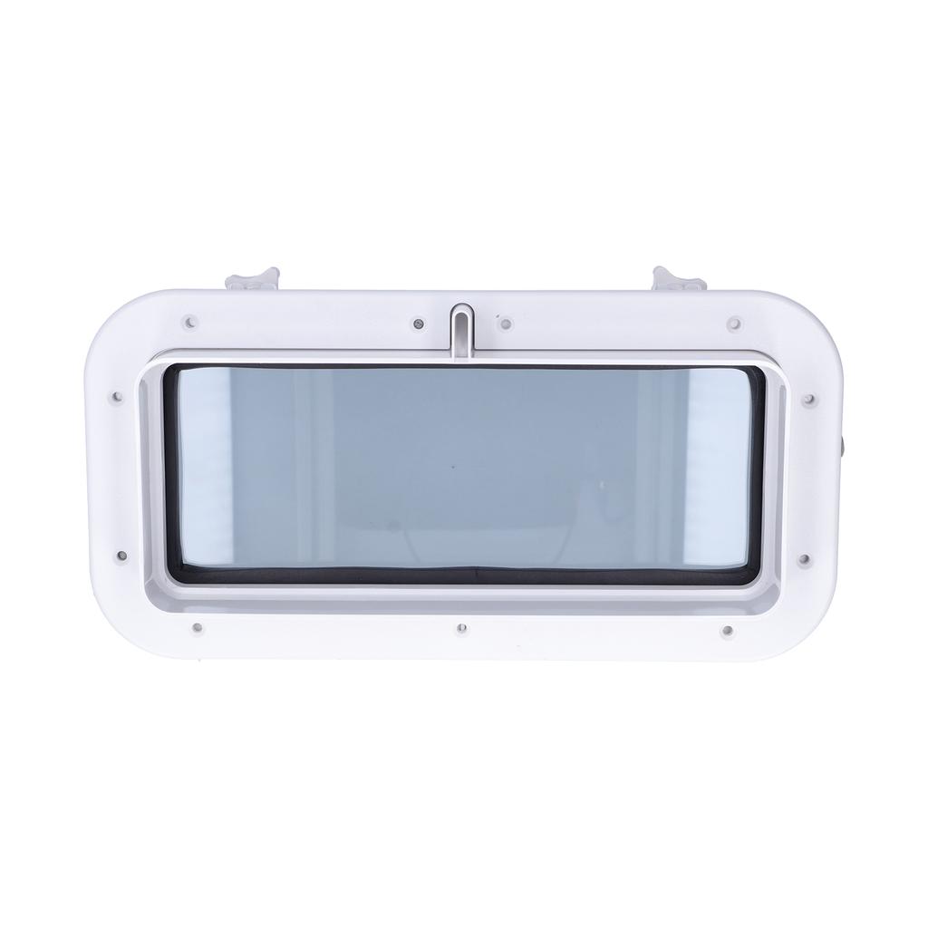 Boat Portlight Boat Accessory Rectangle Portlight Tempered Glass Opening Window for Marine Boat Yacht RV White 15-3/4 X 7-7/8in