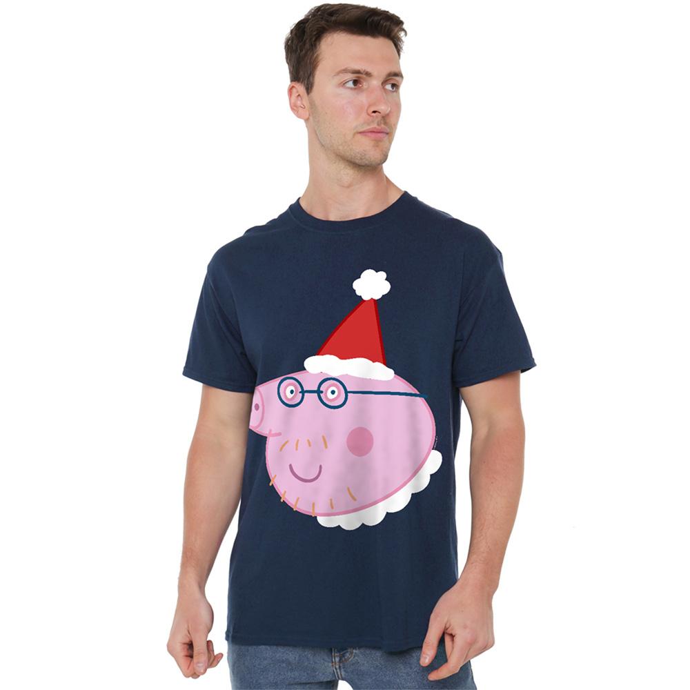 Peppa Pig Unisex Adult Daddy Pig Santa Hat T-Shirt