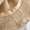 Summer Beach Sun Straw Hats for Women Wide Brim Packable Travel Bucket Hats UPF 50+