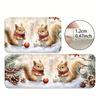 1Pcs Anti Fatigue Door Rugs, Christmas Squirrel Print Waterproof Non-Slip Thick Cushioned Door Mat Heavy Duty Comfort Standing Mat for Door