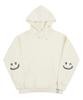 [Unisex] Elbow Checkerboard Drawing Smile Hoodie_Cream