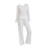 Europe and the United States Hot-selling Loungewear Flower Printing Round Neck Jacquard Long-sleeved Trousers Pajamas Women Can Wear Two-piece Set