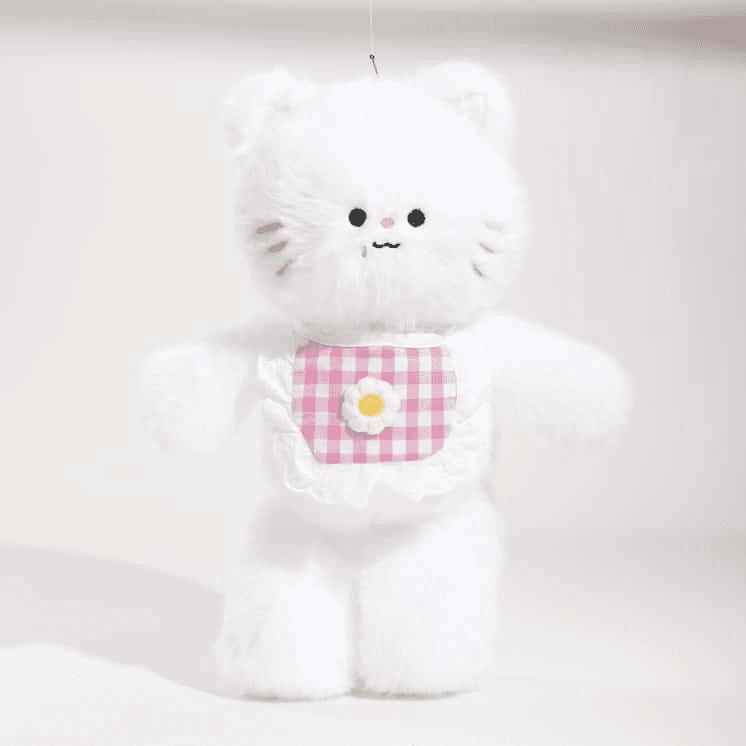 Bear Elephant Bib Rabbit Fox Plush Toy Stuffed Animal Doll Bedroom Decoration